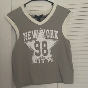 Gray Sleeveless New York City Top